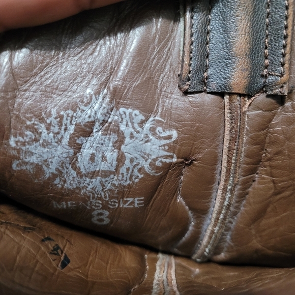 Tanner Mark Ruston Imitation Caiman Belly Mens 8 Brown Western Cowboy Boots main image 9
